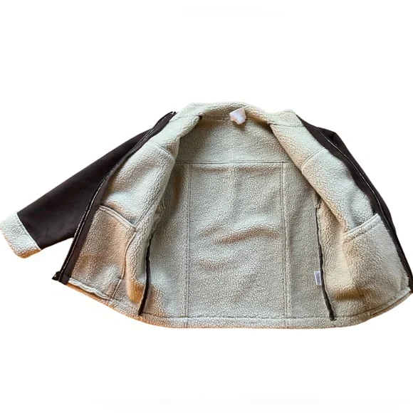 Hanna Andersson Size 130 (US 8) Shearling Jacket Brown